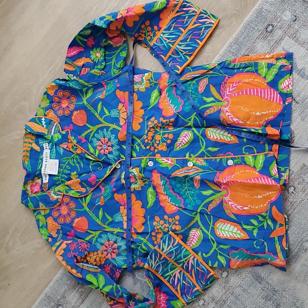 Gretchen Scott Designs Tropical Vibrant 2-piece Lounge Pajama Set SzM - Picture 5 of 12